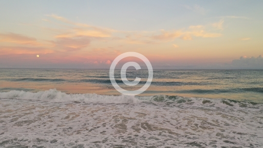Beach Waves and the Moon